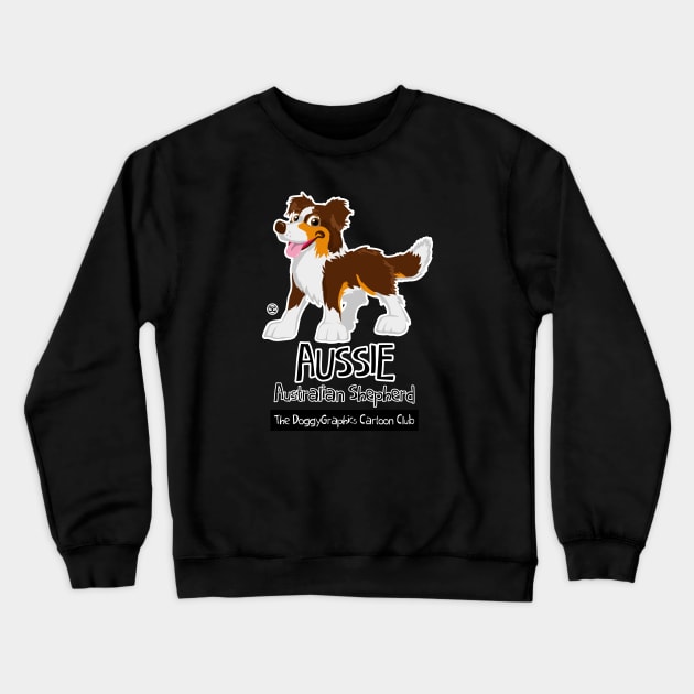 Aussie CartoonClub - Brown Trico Crewneck Sweatshirt by DoggyGraphics